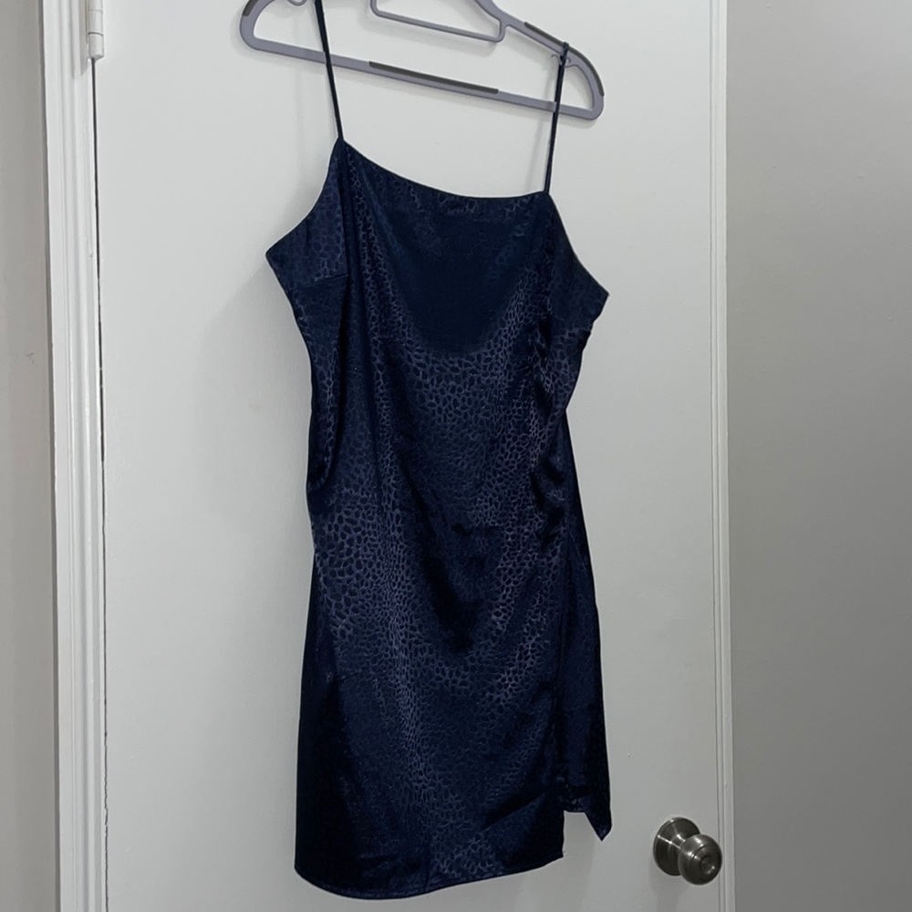 Sophie Rue leopard mini dress in navy